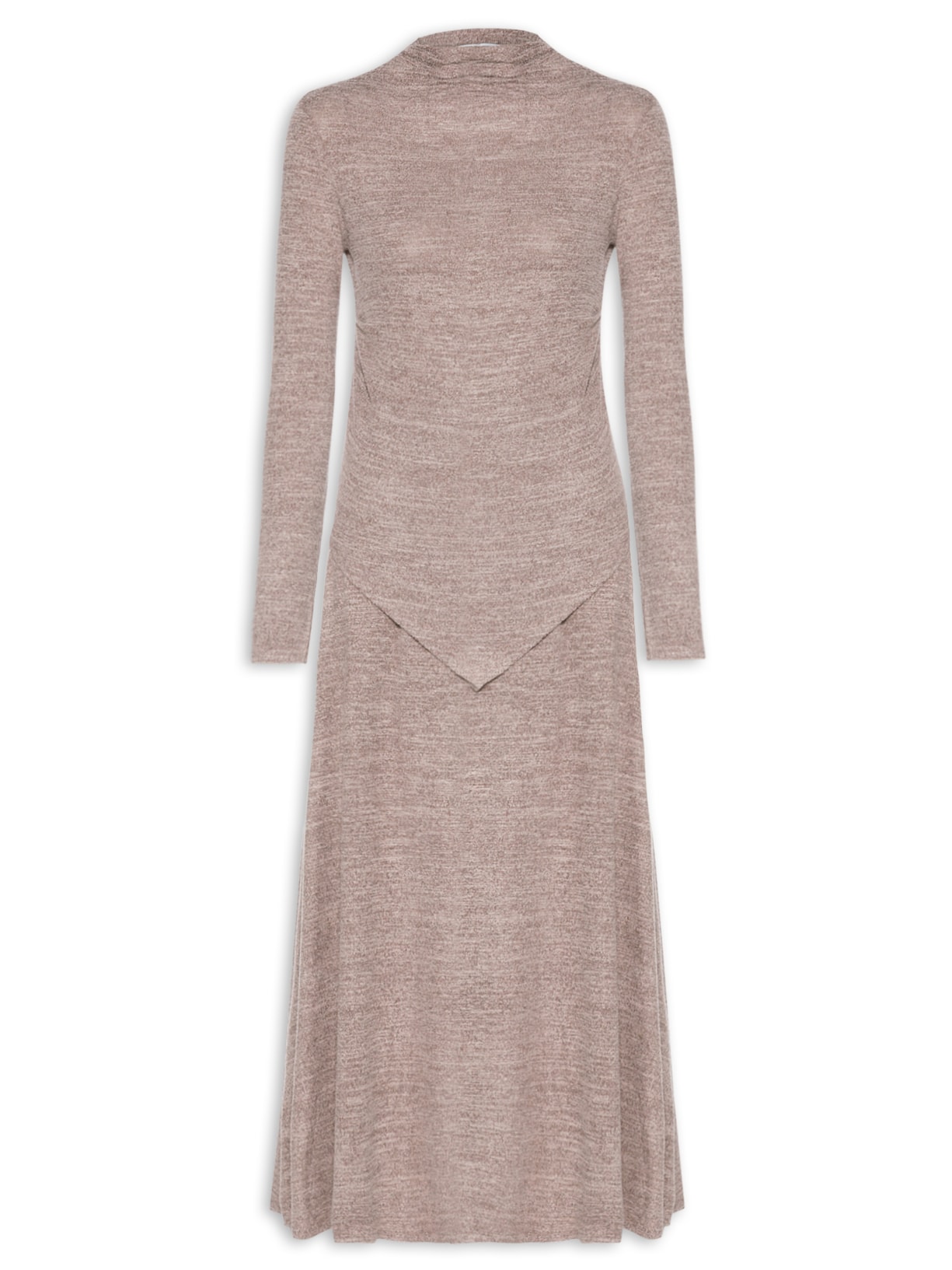 Conjunto Feminino Malha Blusa Manga Longa - Marrom