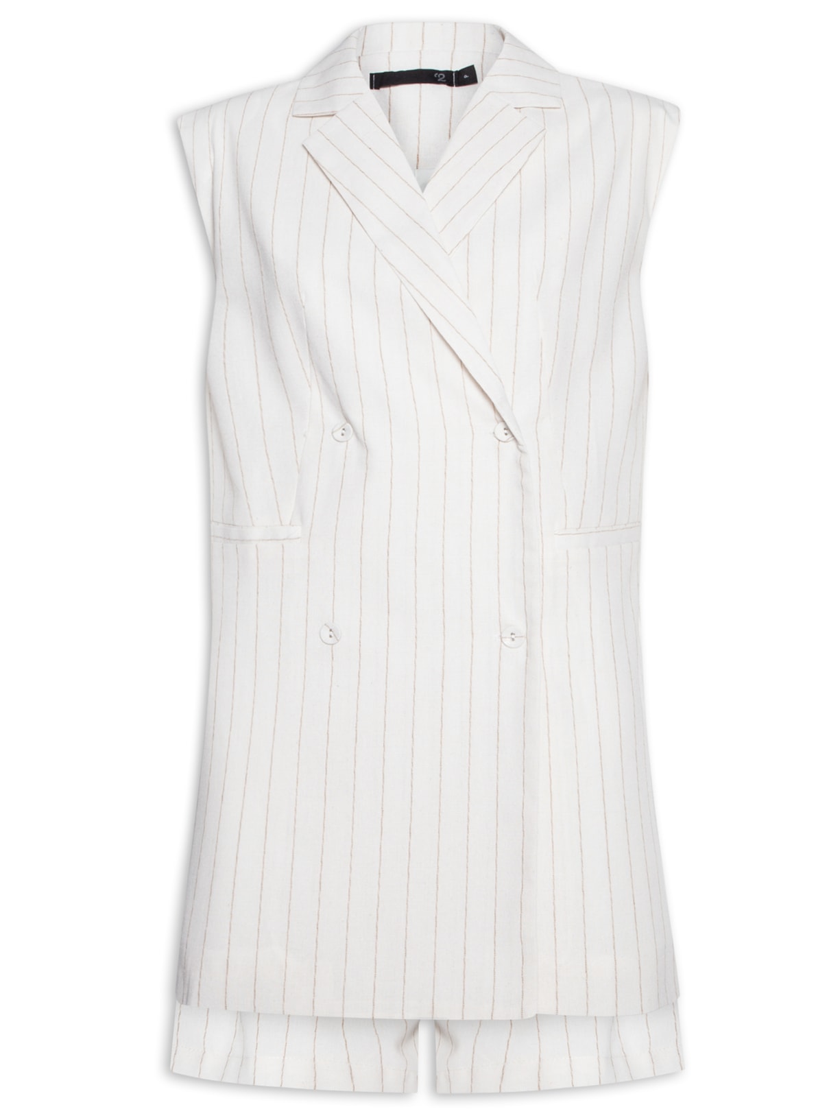 Conjunto Feminino Maxi Colete e Short - Branco