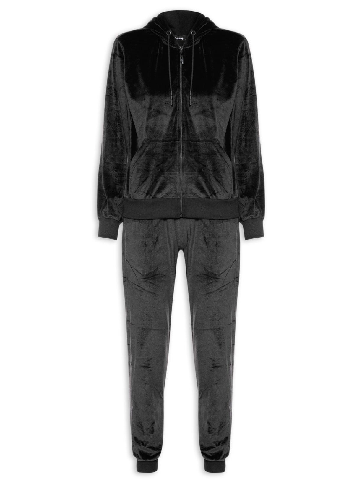 Conjunto Feminino Moletom Casaco E Calça - Preto