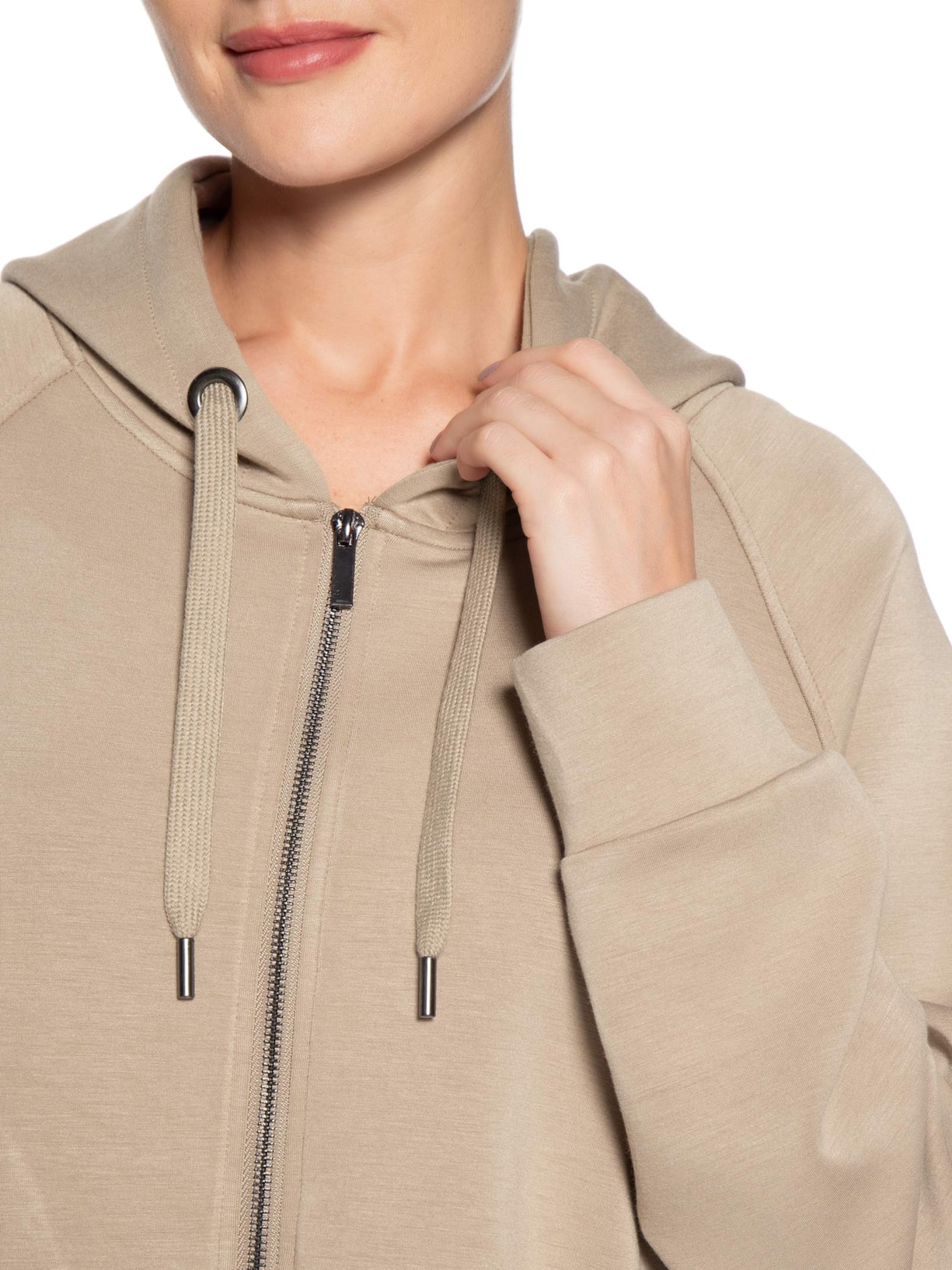 Conjunto Feminino Moletom Comfy Com Botões Bege Basiq