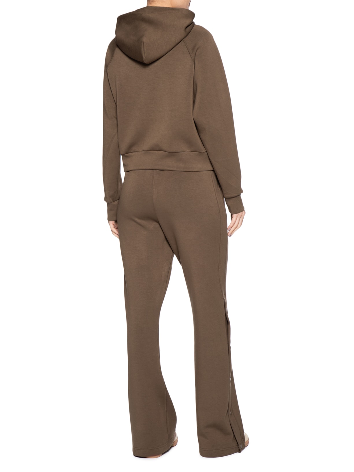 Conjunto Feminino Moletom Comfy Com Botões Marrom Basiq