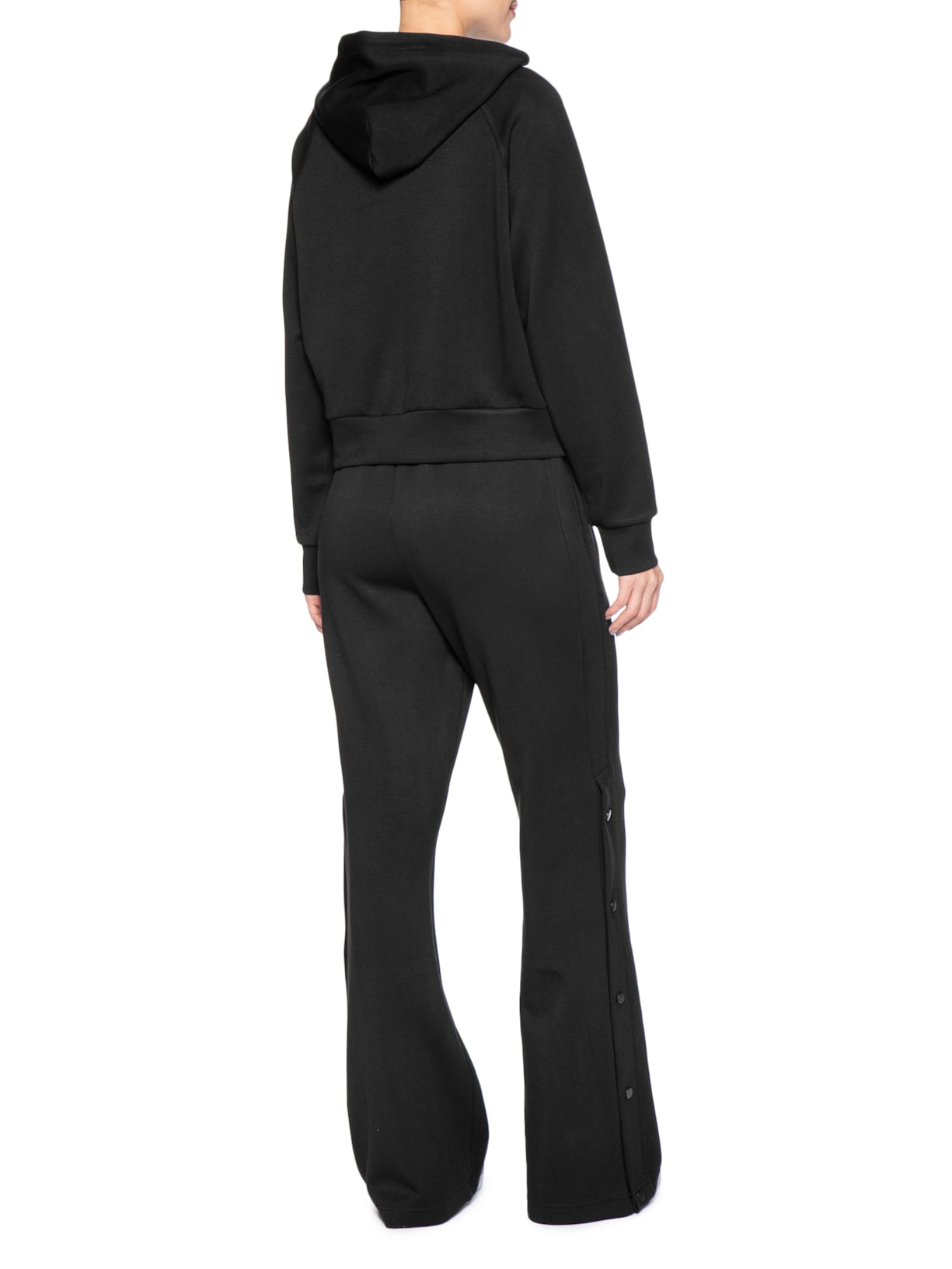 Conjunto Feminino Moletom Comfy Com Botões Preto Basiq