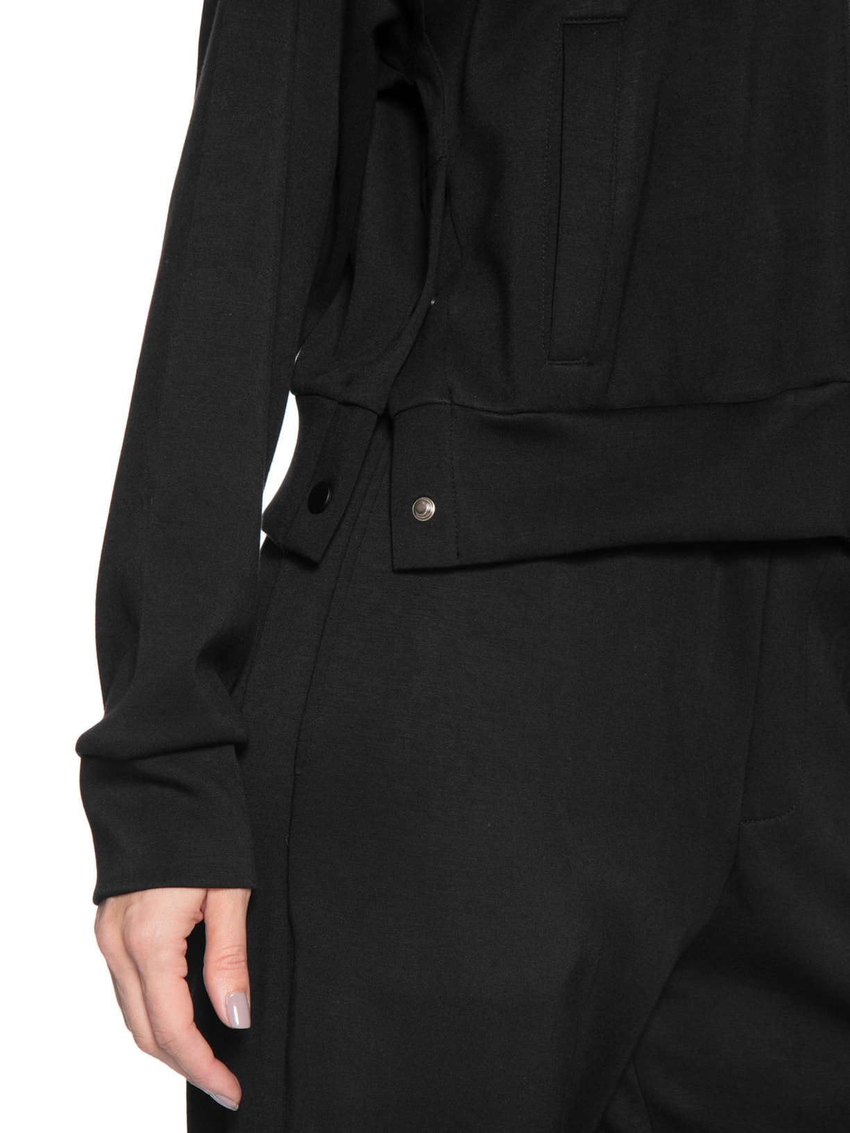 Conjunto Feminino Moletom Comfy Com Botões Preto Basiq