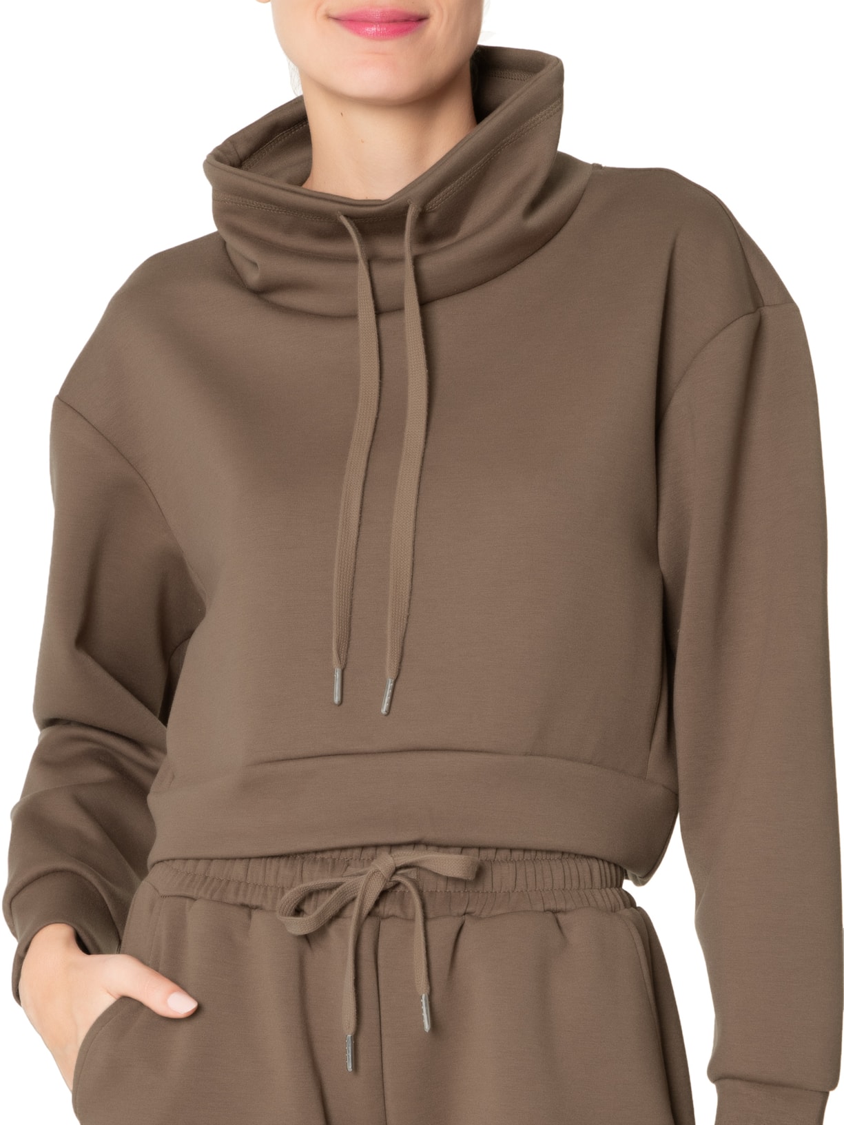 Conjunto Feminino Moletom Basiq Marrom - Main Image