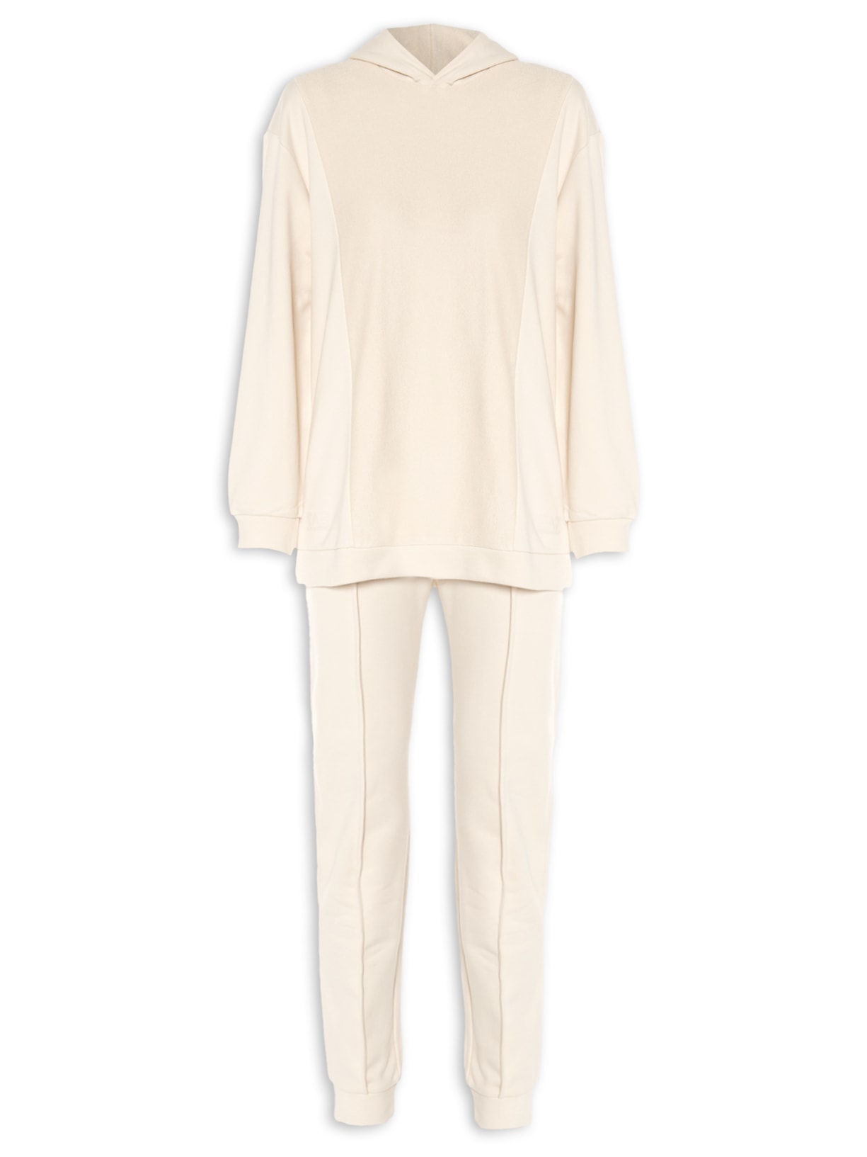 Conjunto Feminino Moletom Tuta Sportiva Bege Ea7 Emporio Armani