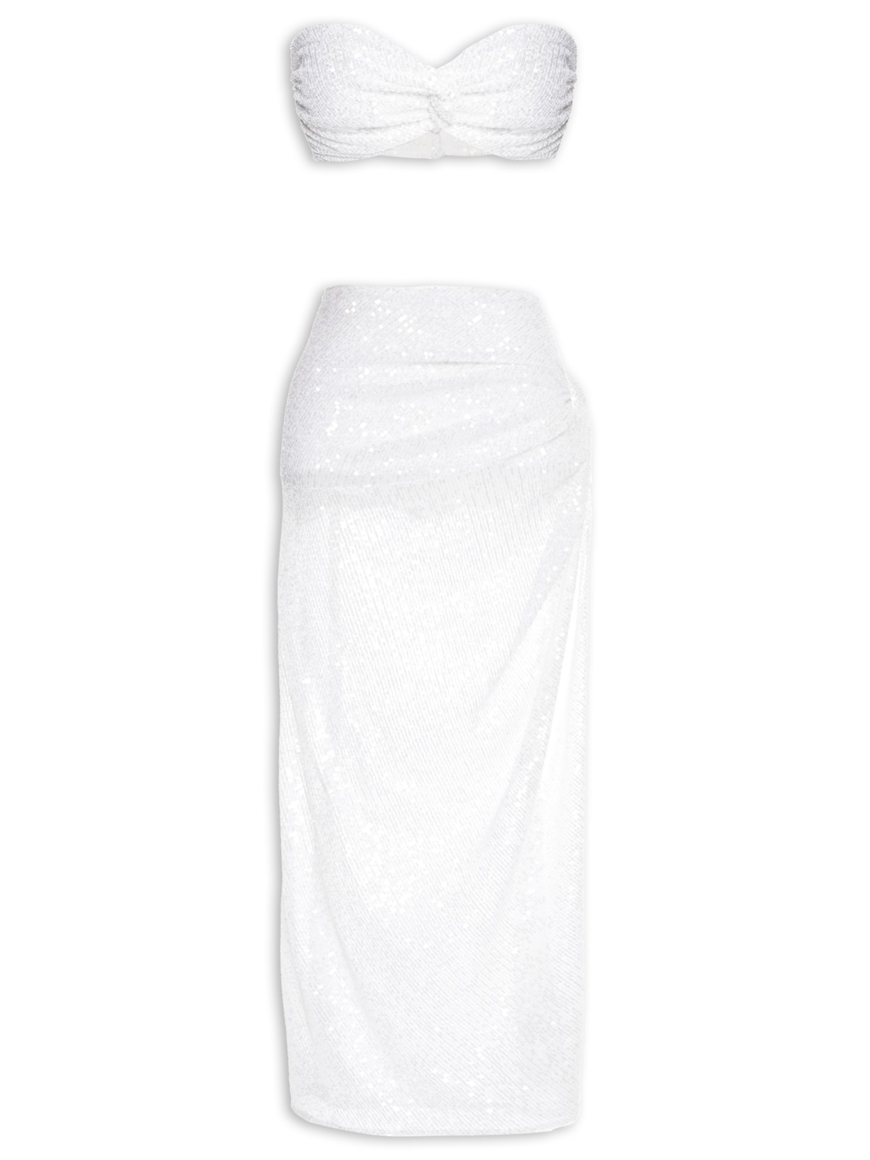 Conjunto  Feminino Paetê Chiara Prata Oasis