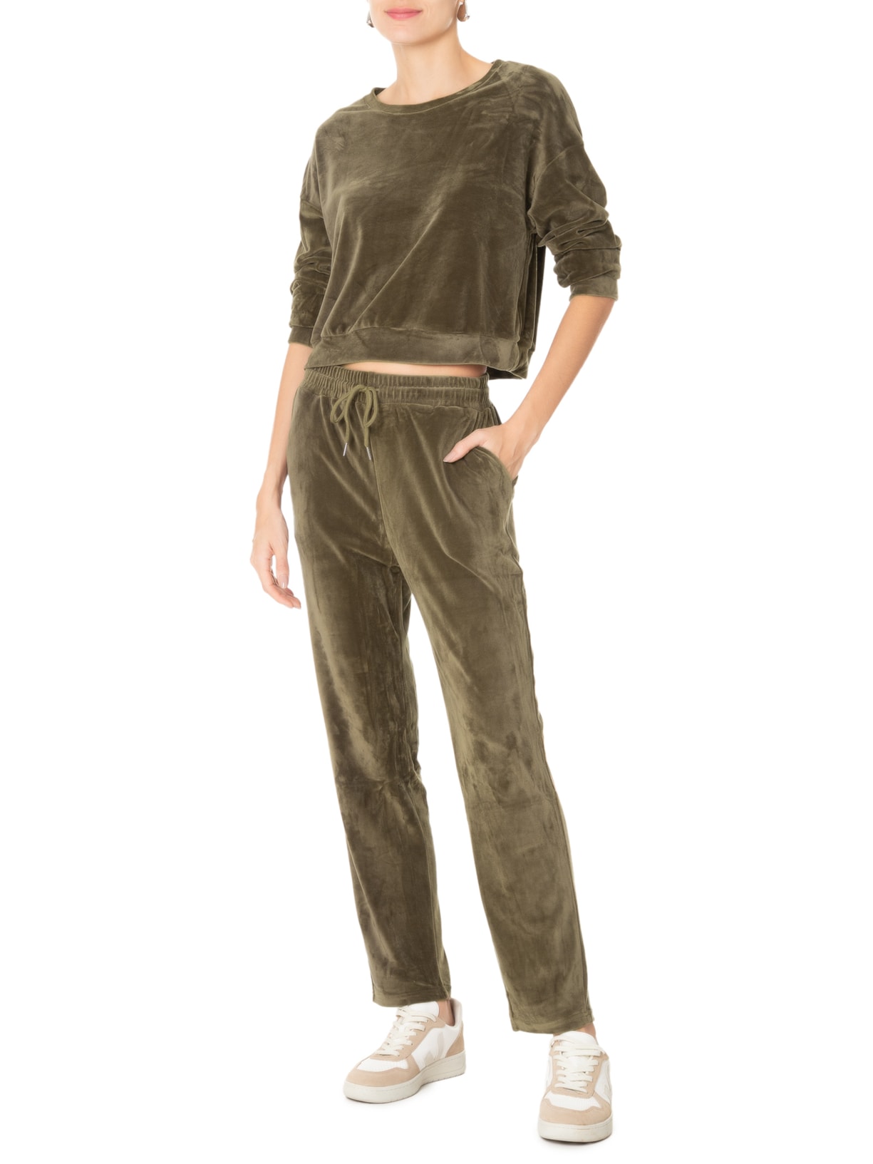 Conjunto Feminino Plush Verde Basiq