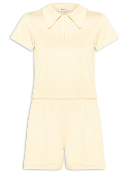 Conjunto Feminino Polo e Short Comfy - Amarelo