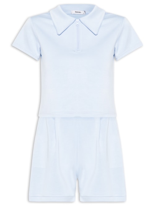 Conjunto Feminino Polo e Short Comfy - Azul