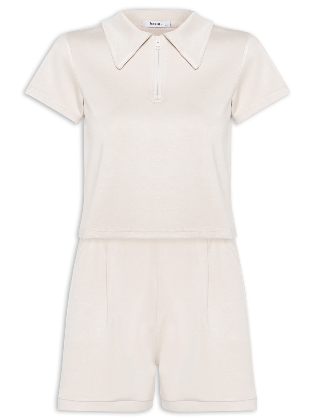 Conjunto Feminino Polo e Short Comfy - Bege