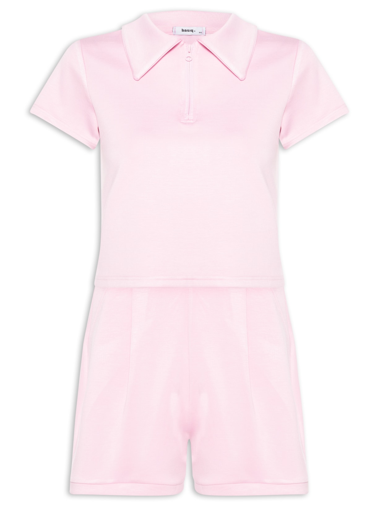 Conjunto Feminino Polo e Short Comfy - Rosa