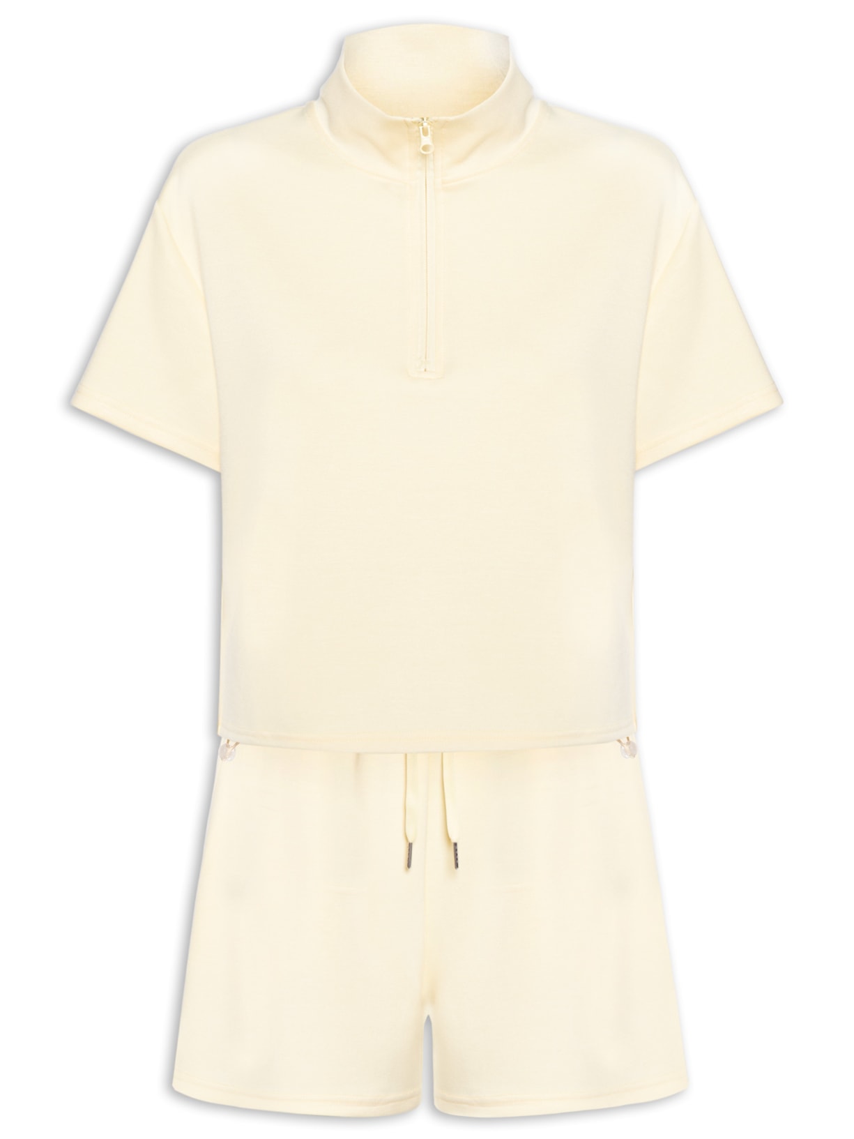 Conjunto Feminino Polo E Shorts - Amarelo
