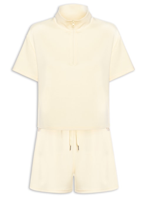 Conjunto Feminino Polo E Shorts - Amarelo