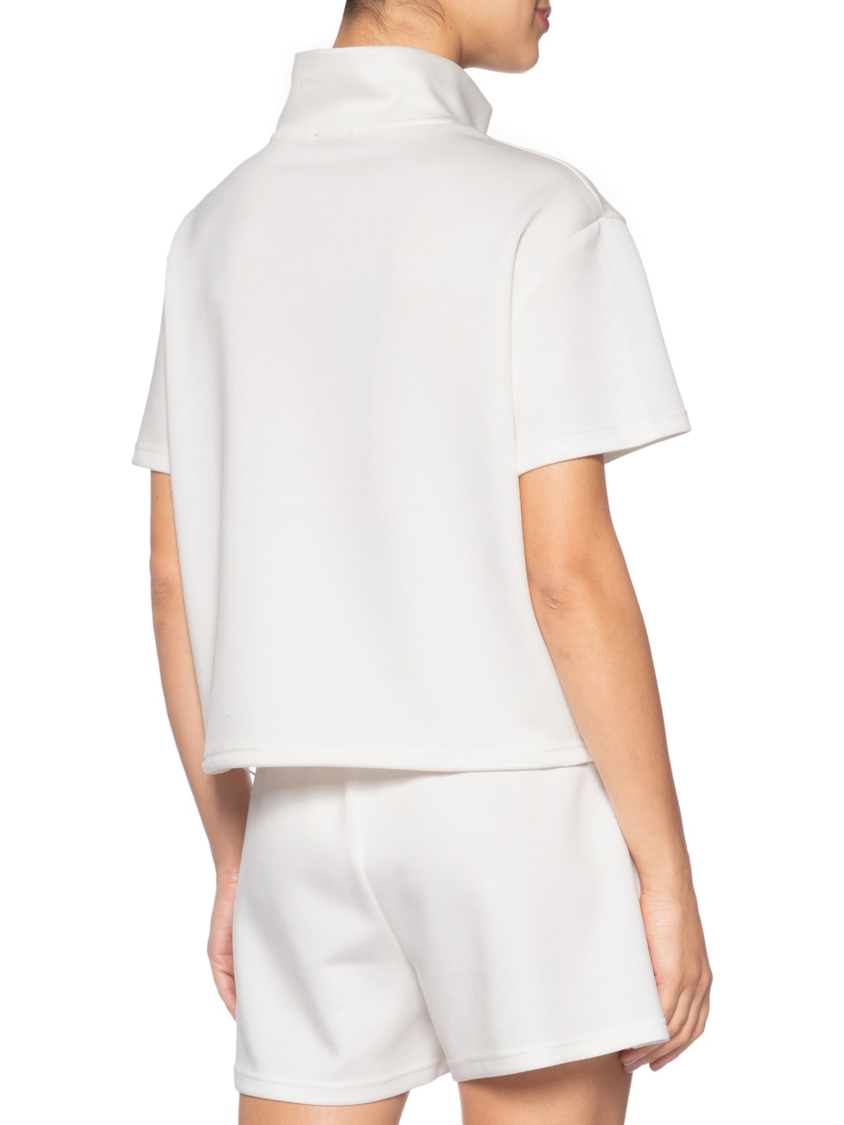 Conjunto Feminino Polo E Shorts Off White Basiq