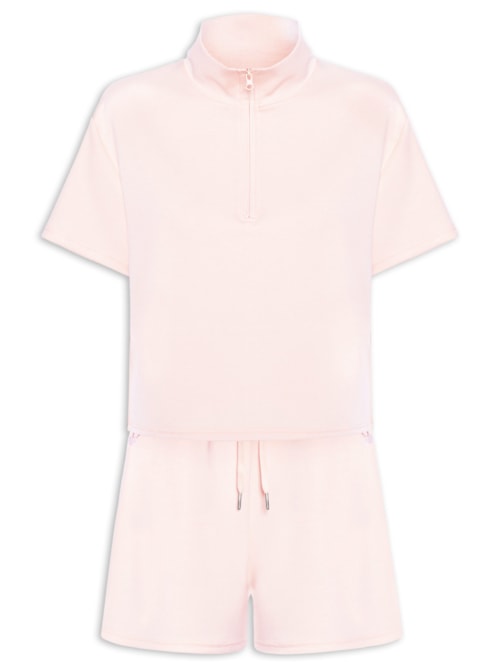 Conjunto Feminino Polo E Shorts - Rosa