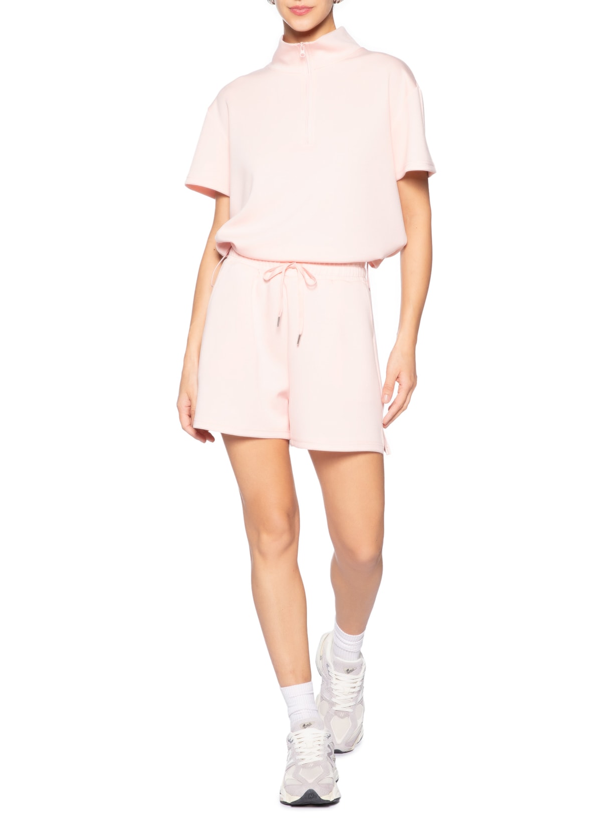 Conjunto Feminino Polo E Shorts Rosa Basiq