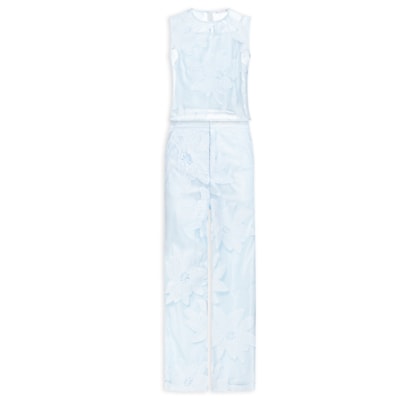 Conjunto Feminino Regata e Calça Pantalona Em Tela - Azul