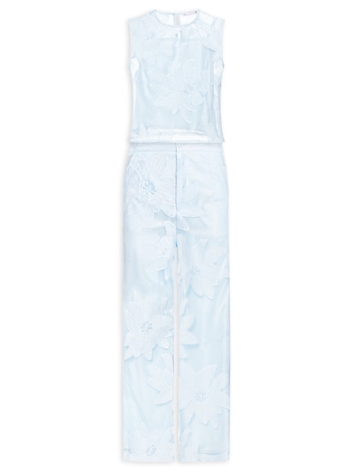 Conjunto Feminino Regata e Calça Pantalona Em Tela - Azul