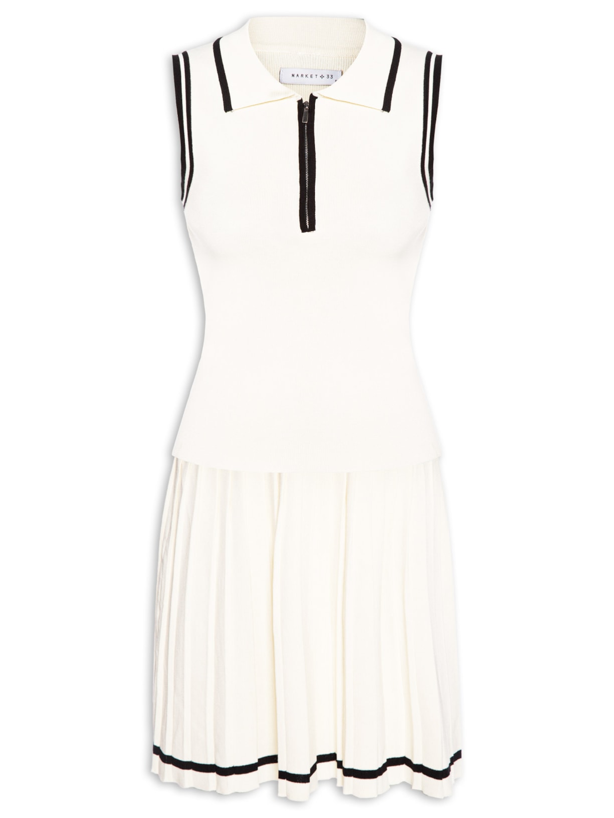 Conjunto Feminino Regata Polo E Saia Plissada Off White Market 33