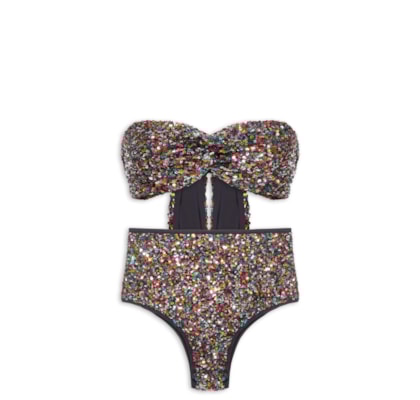 Conjunto Feminino Top E Hot Paetê Color - Preto