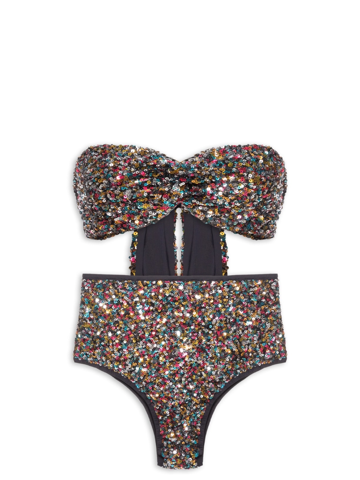 Conjunto Feminino Top E Hot Paetê Color - Preto