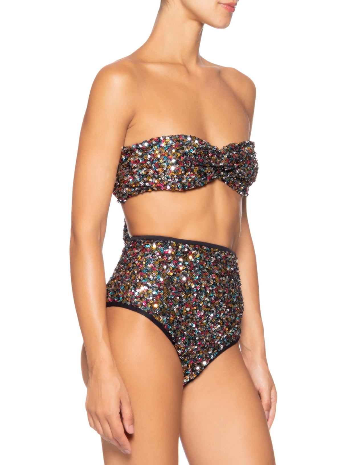 Conjunto Feminino Top E Hot Paetê Color Preto Dress To