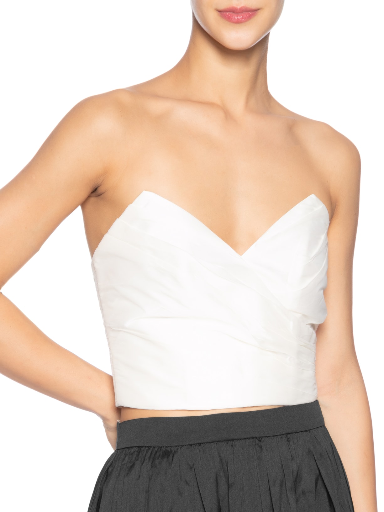 Conjunto Feminino Top E Saia Maxi Flor Tafetá Preto Dress To