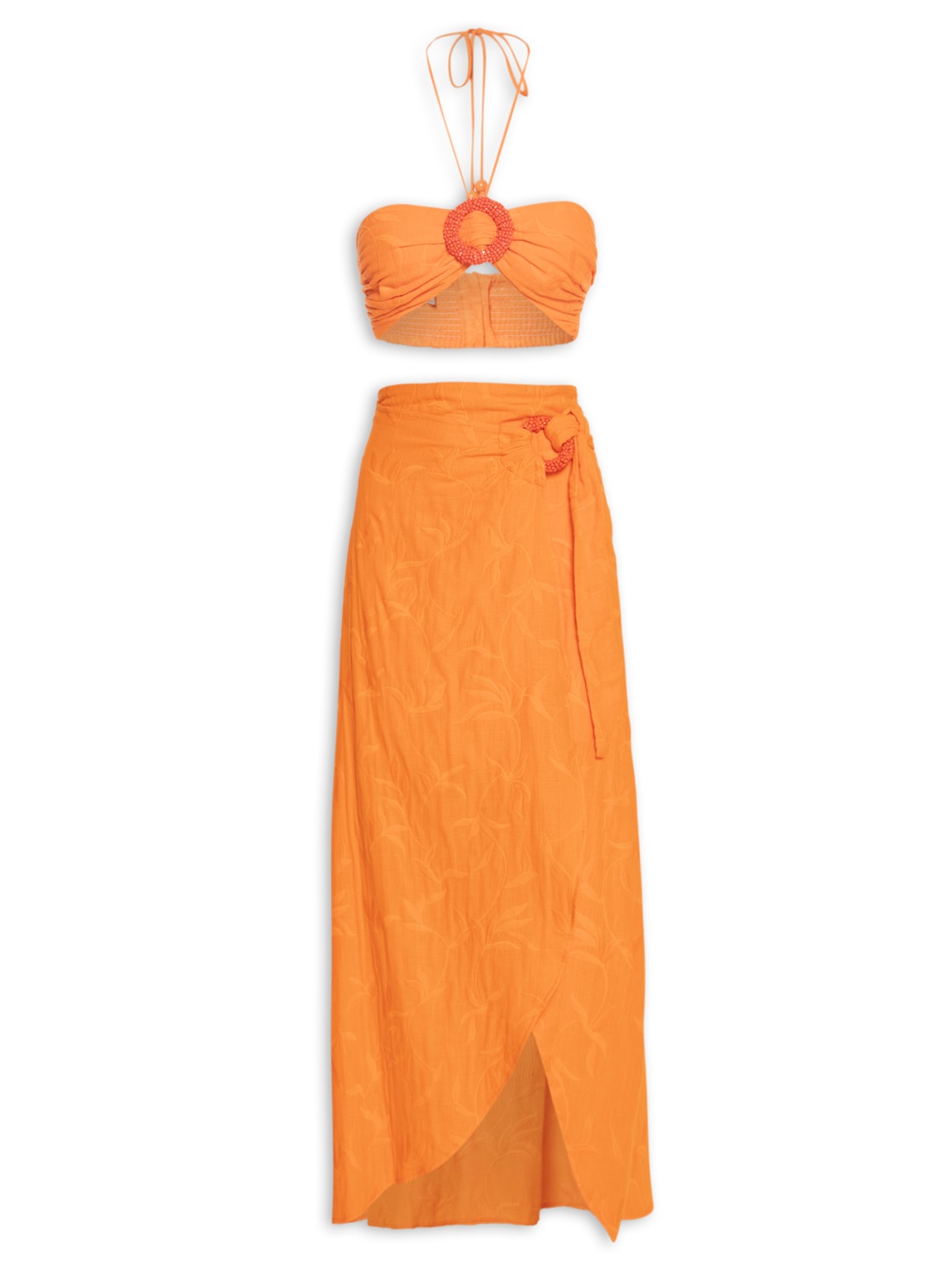 Conjunto Feminino Top E Saia Nina - Laranja