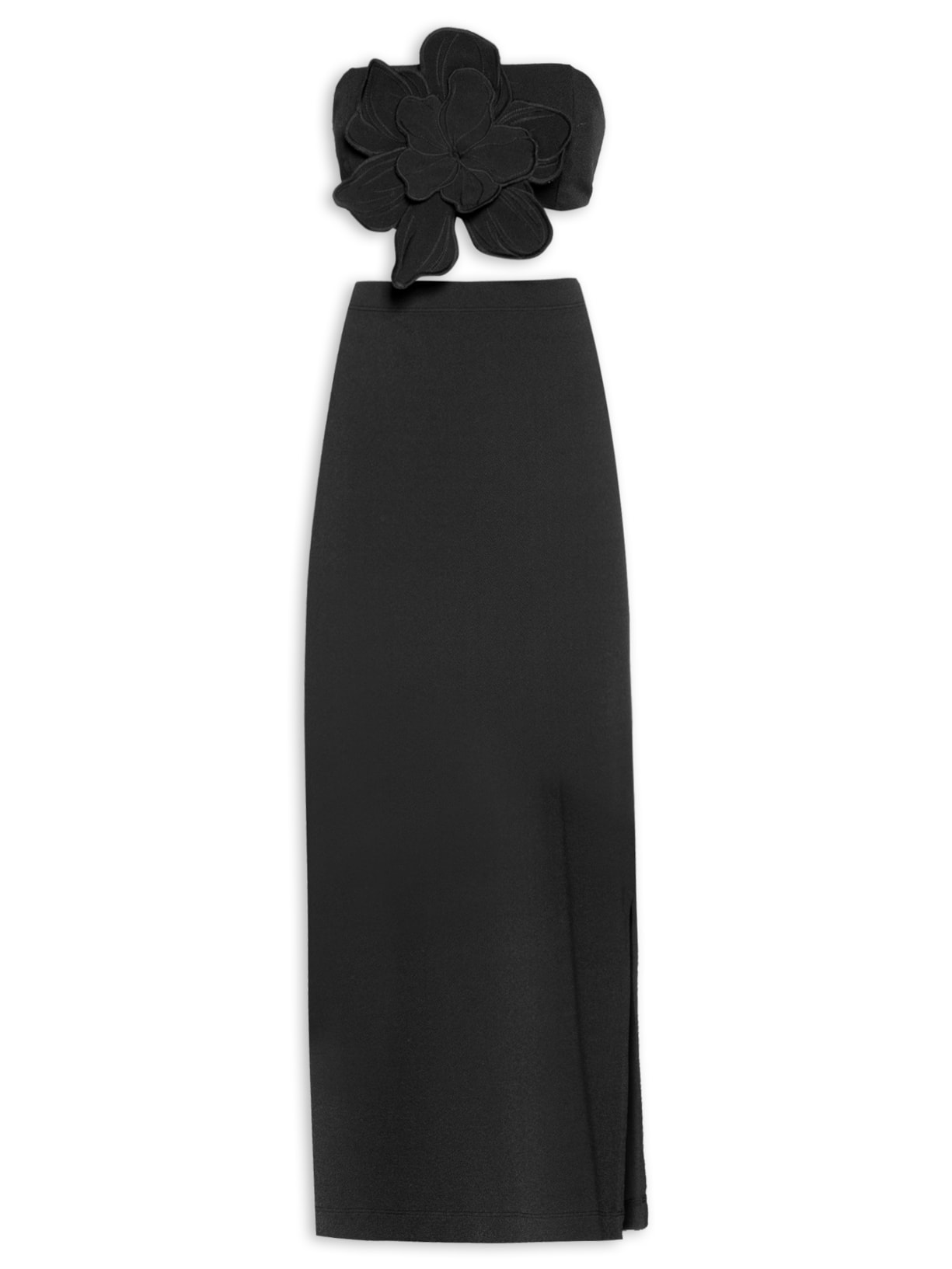 Conjunto Feminino Top Saia Calcinha Maria Flor - Preto