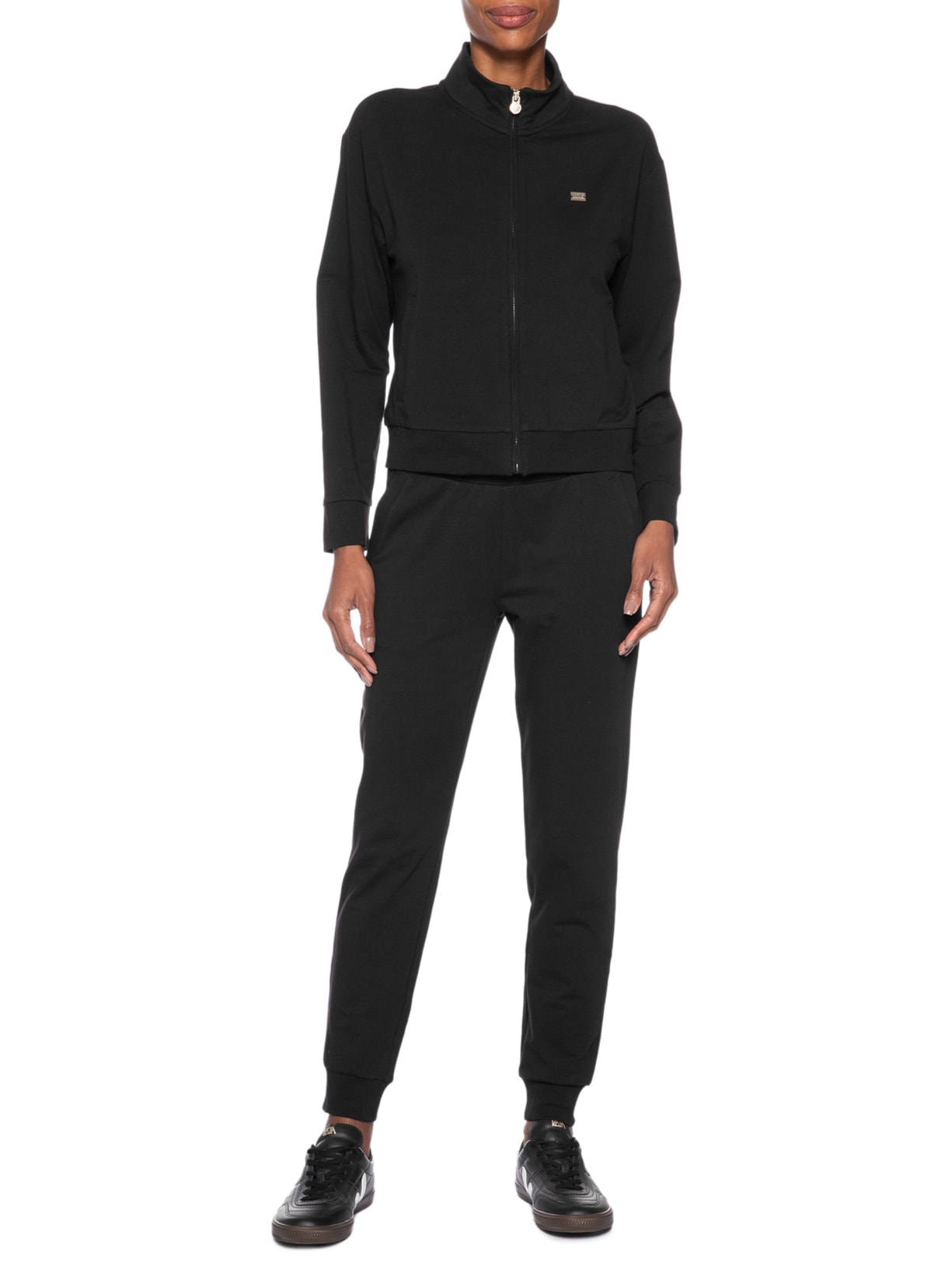 Conjunto Feminino Train Core Lady W T-Suit FZ CH Preto Ea7 Emporio Armani