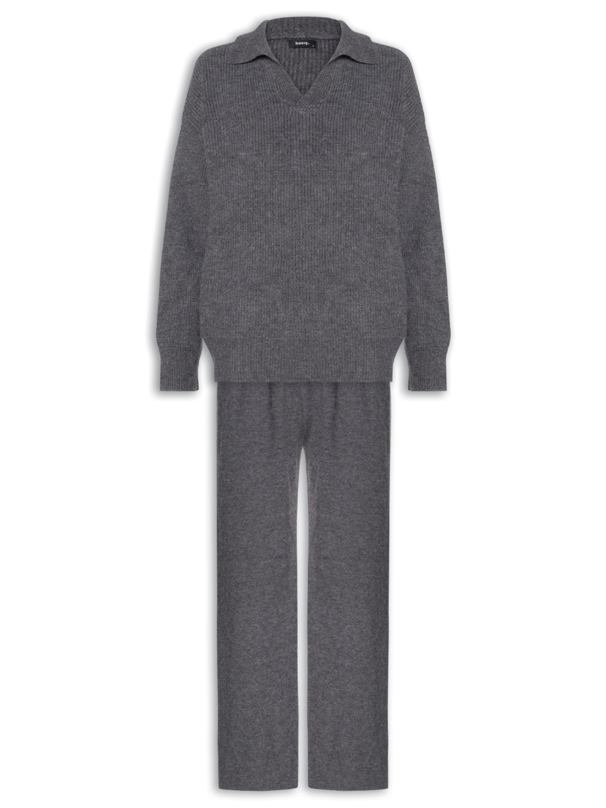 Conjunto Feminino Tricot Comfy - Cinza