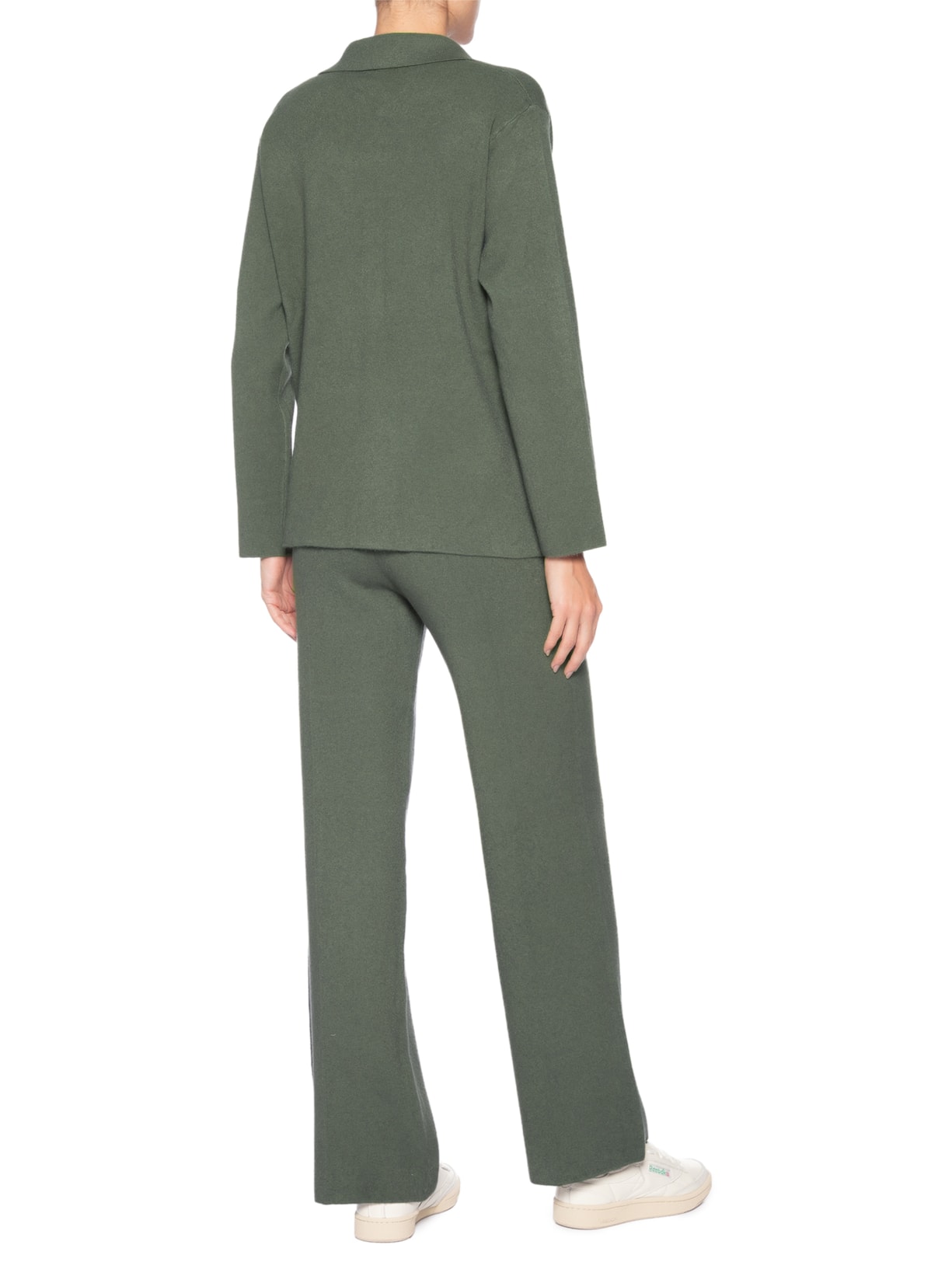 Conjunto Feminino Tricot Gola Polo – Verde Basiq