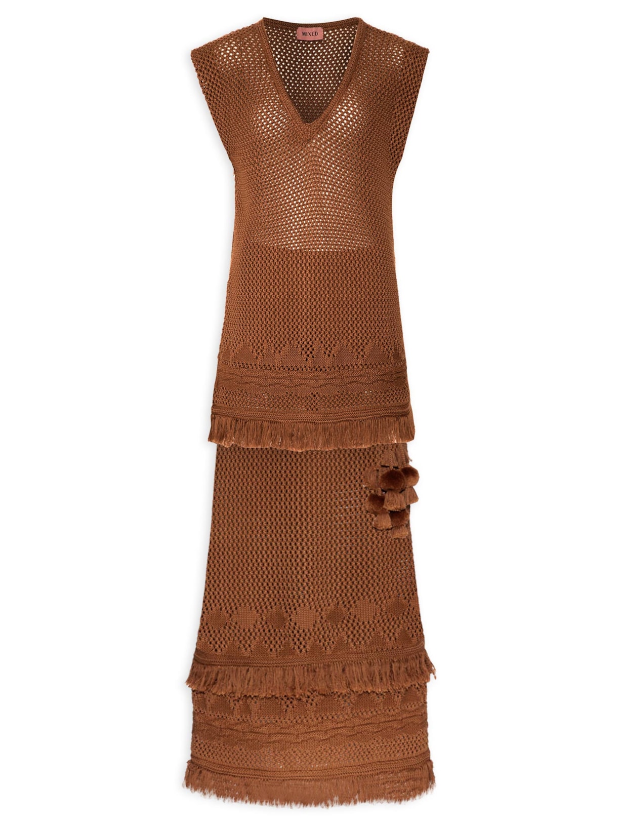 Conjunto Feminino Tricot Pilar - Marrom