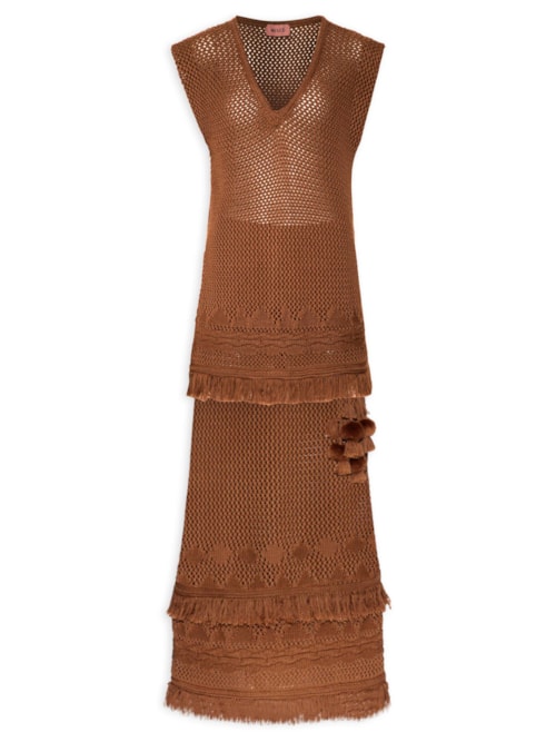Conjunto Feminino Tricot Pilar - Marrom
