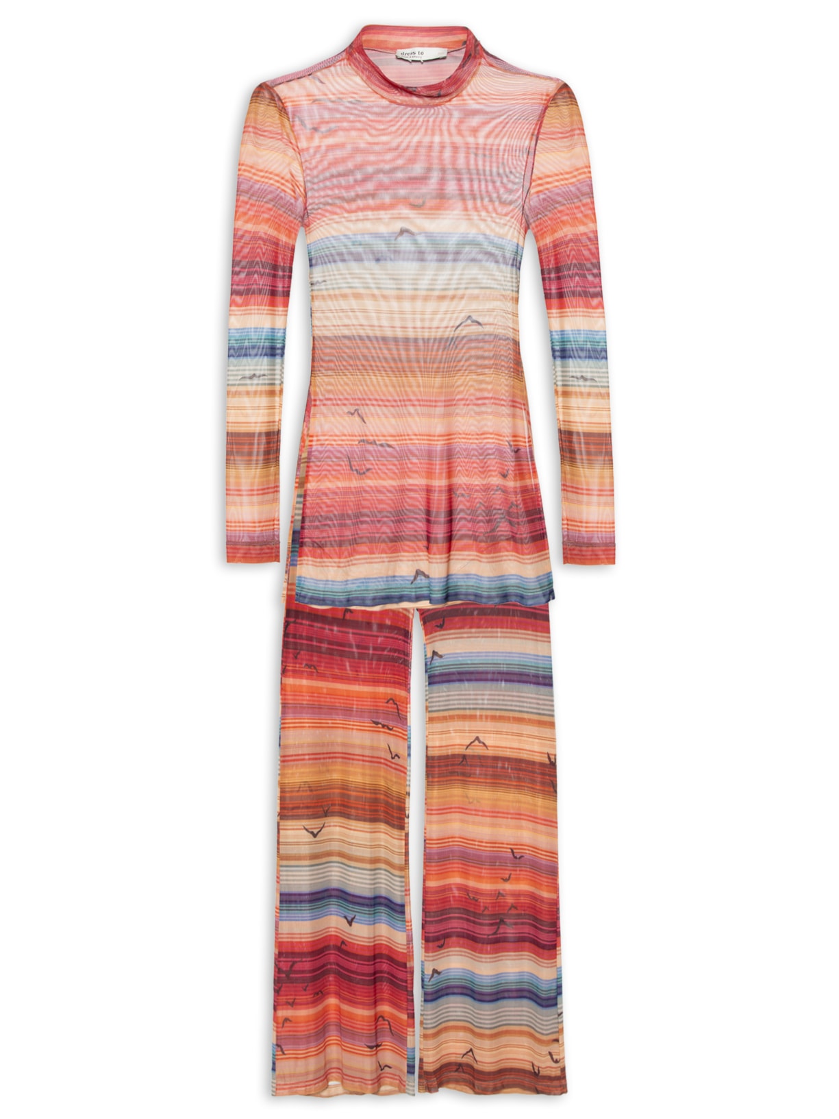 Conjunto Feminino Tule Estampa Arpoador - Laranja