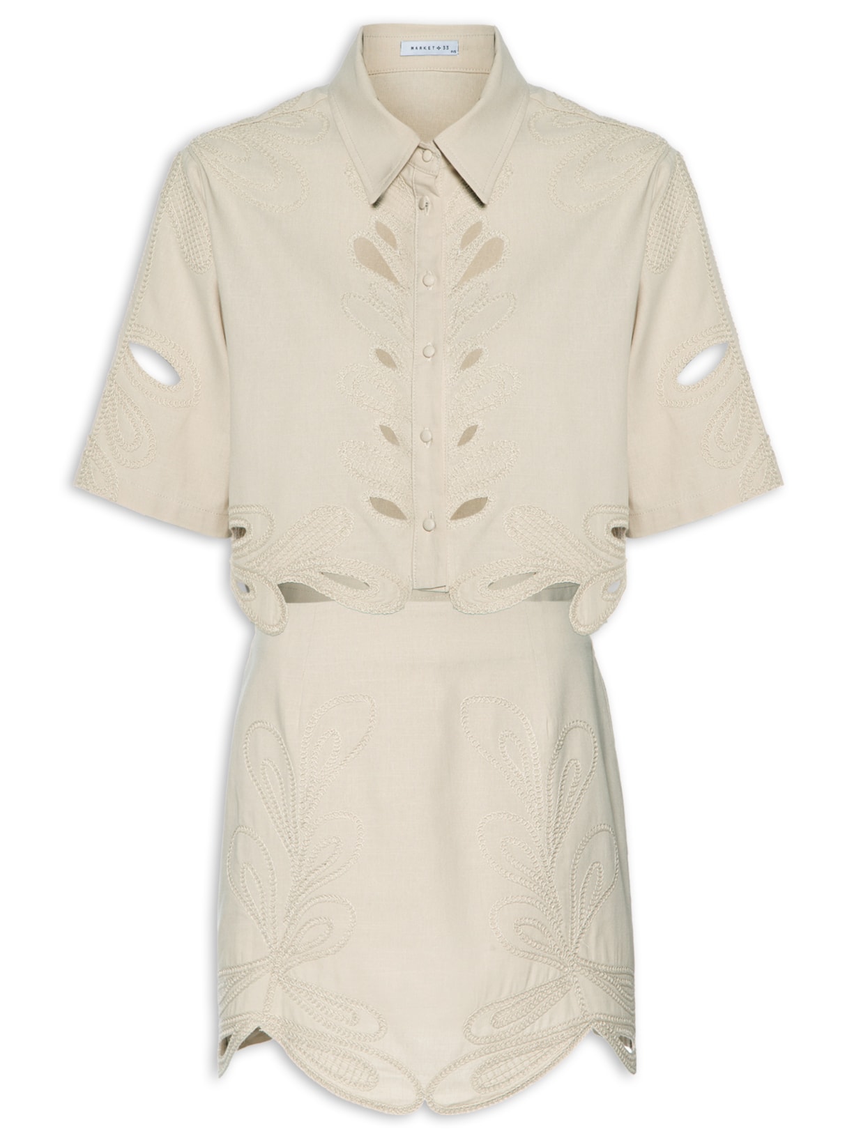 Conjunto Feminino Vazado - Bege