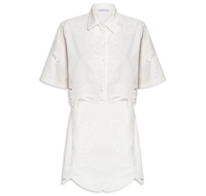 Conjunto Feminino Vazado - Off White