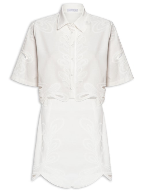 Conjunto Feminino Vazado - Off White