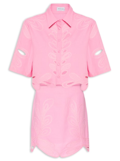 Conjunto Feminino Vazado - Rosa