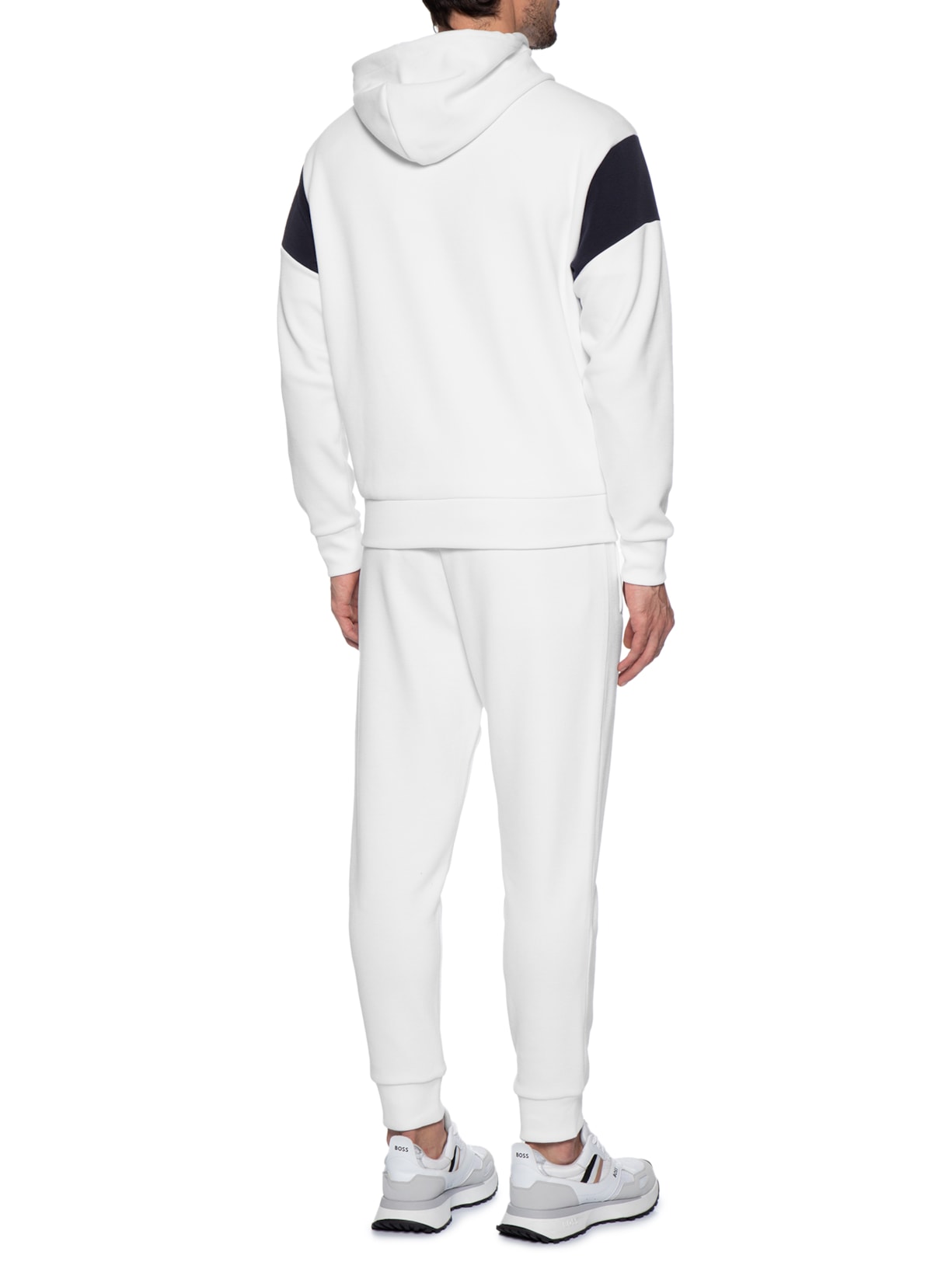 Conjunto Masculino Agasalho Sw Track Suit Set Branco Boss
