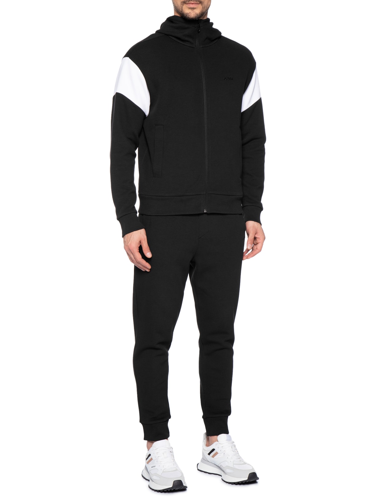 Conjunto Masculino Agasalho Sw Track Suit Set Preto Boss