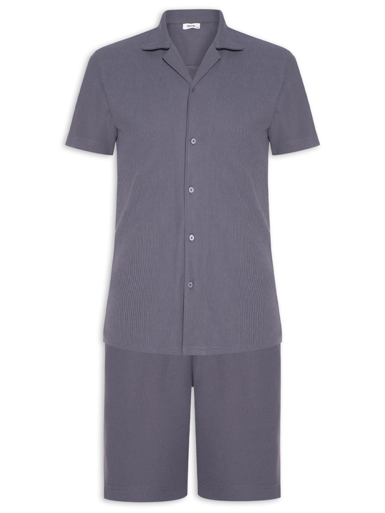 Conjunto Masculino Básico Camisa Manga Curta e Short - Azul