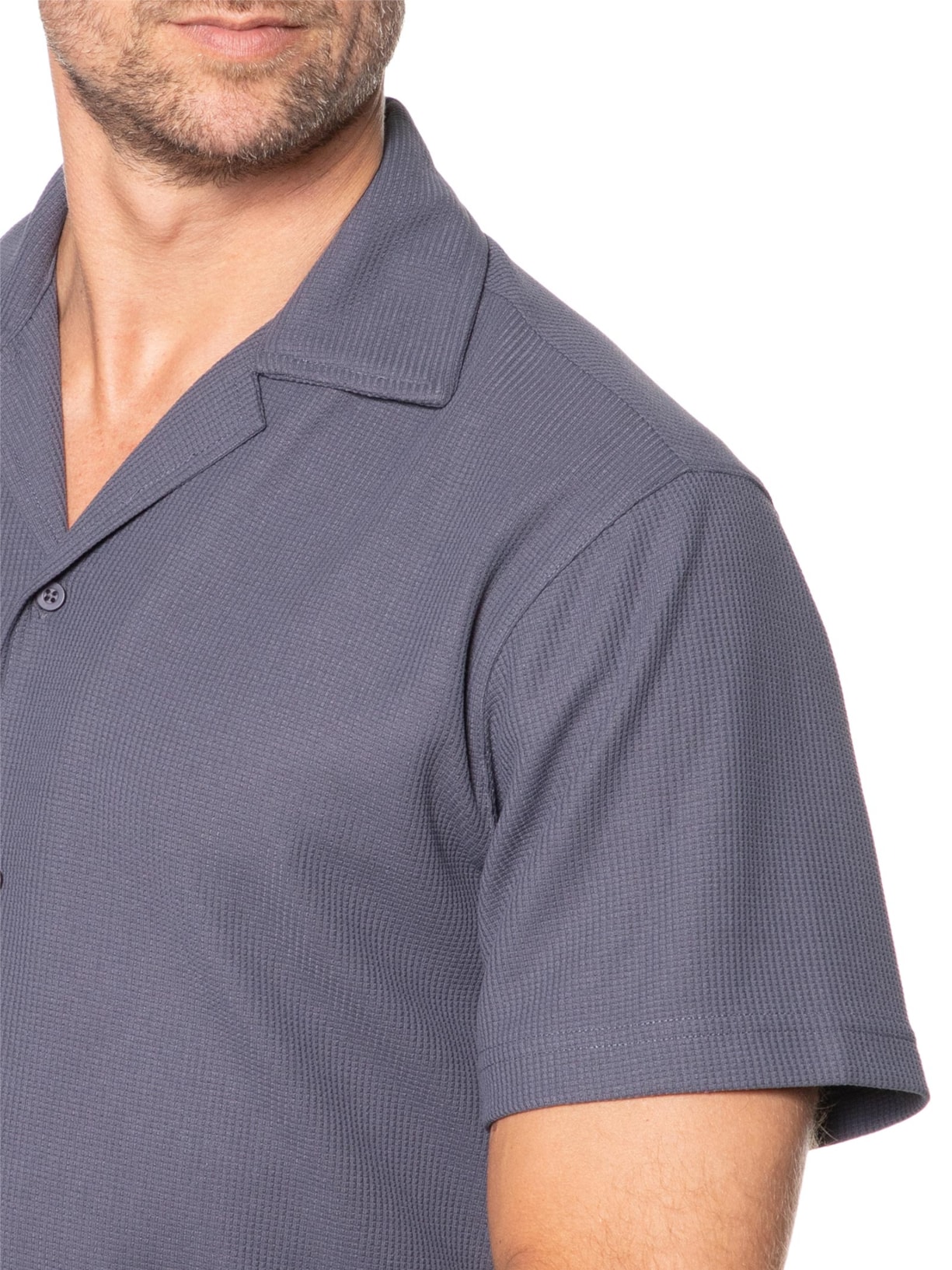 Conjunto Masculino Básico Camisa Manga Curta e Short Azul Basiq Men