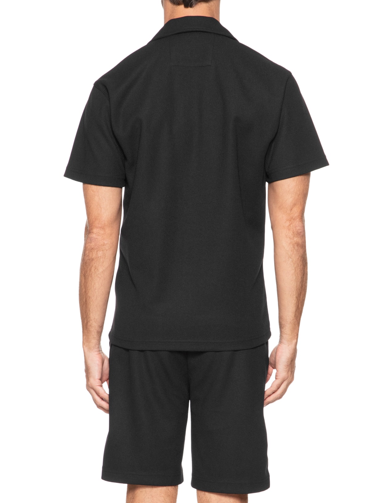 Conjunto Masculino Básico Camisa Manga Curta e Short Preto Basiq Men