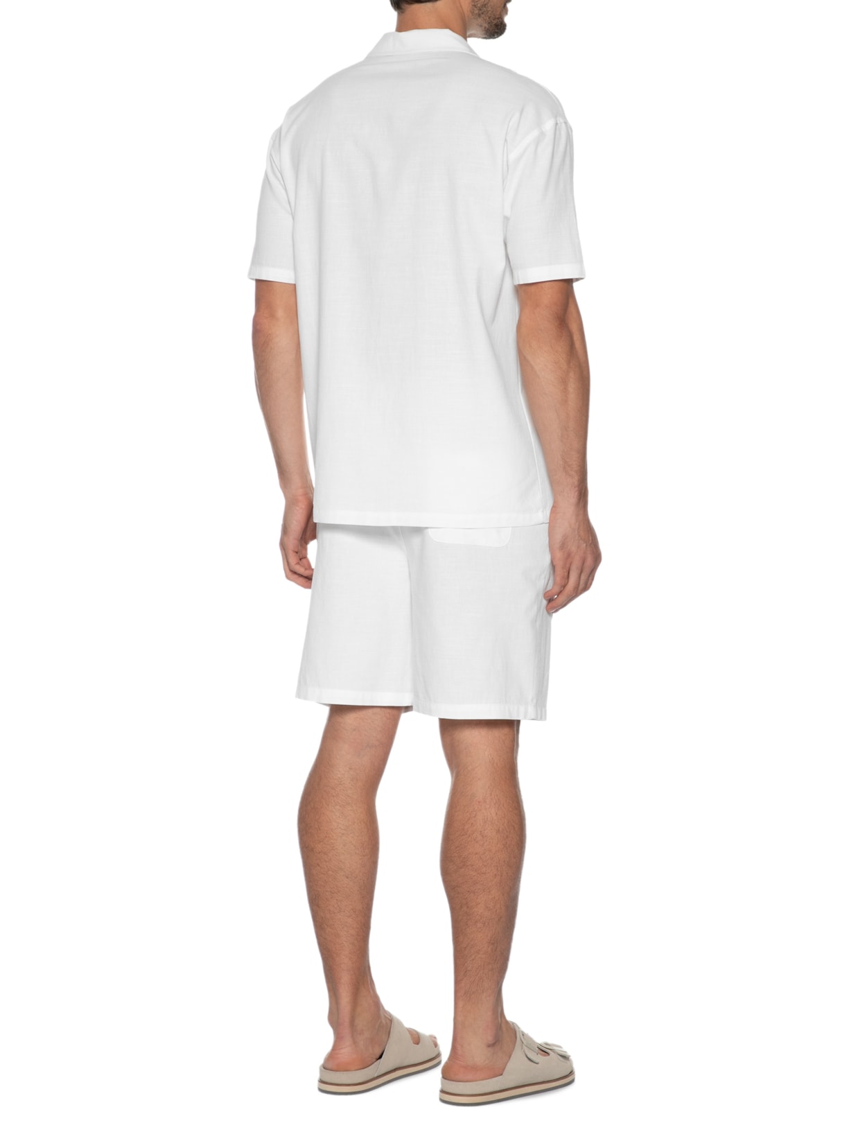 Conjunto Masculino Camisa Com Shorts Branco Basiq Men