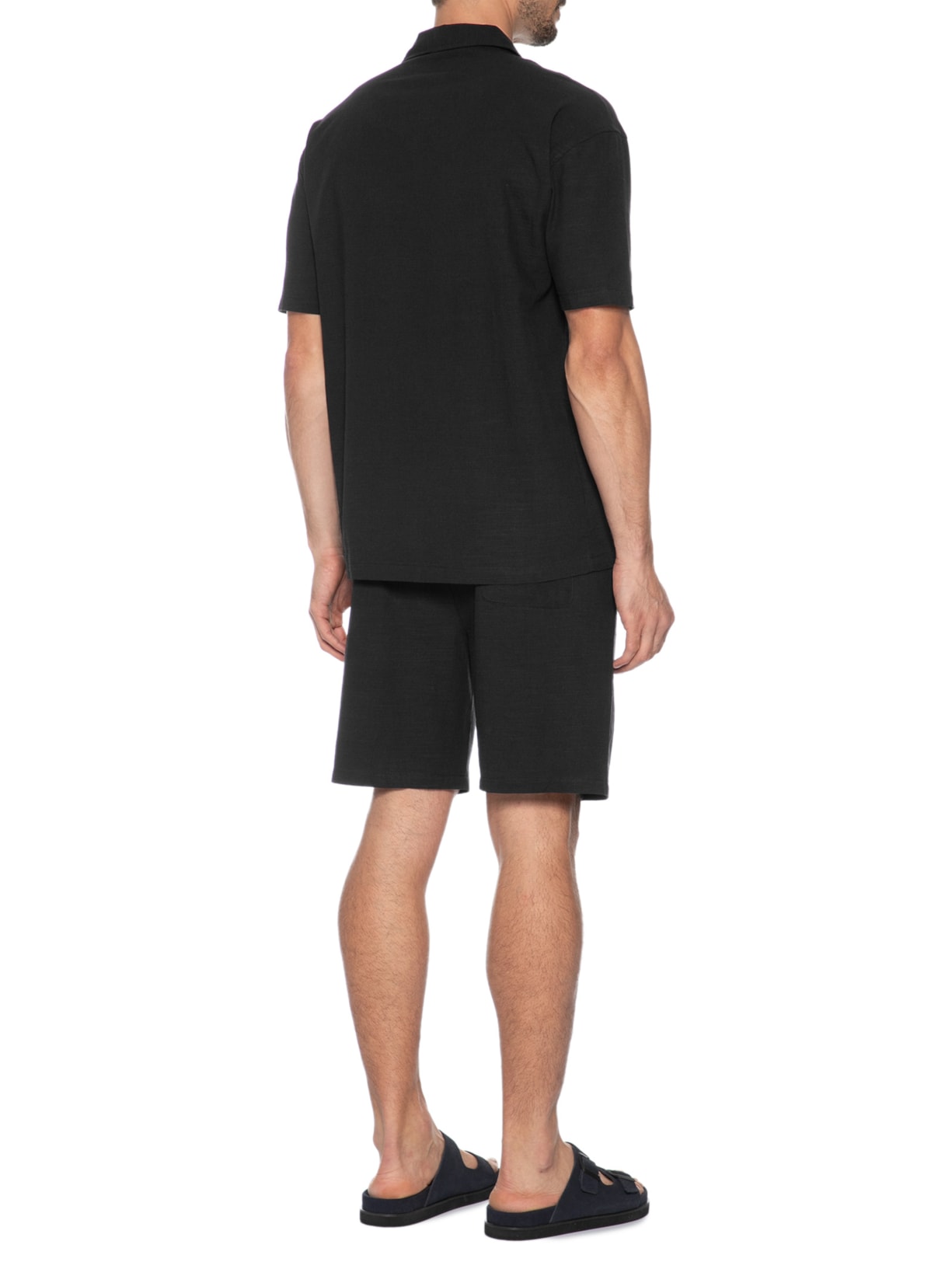 Conjunto Masculino Camisa Com Shorts Preto Basiq Men