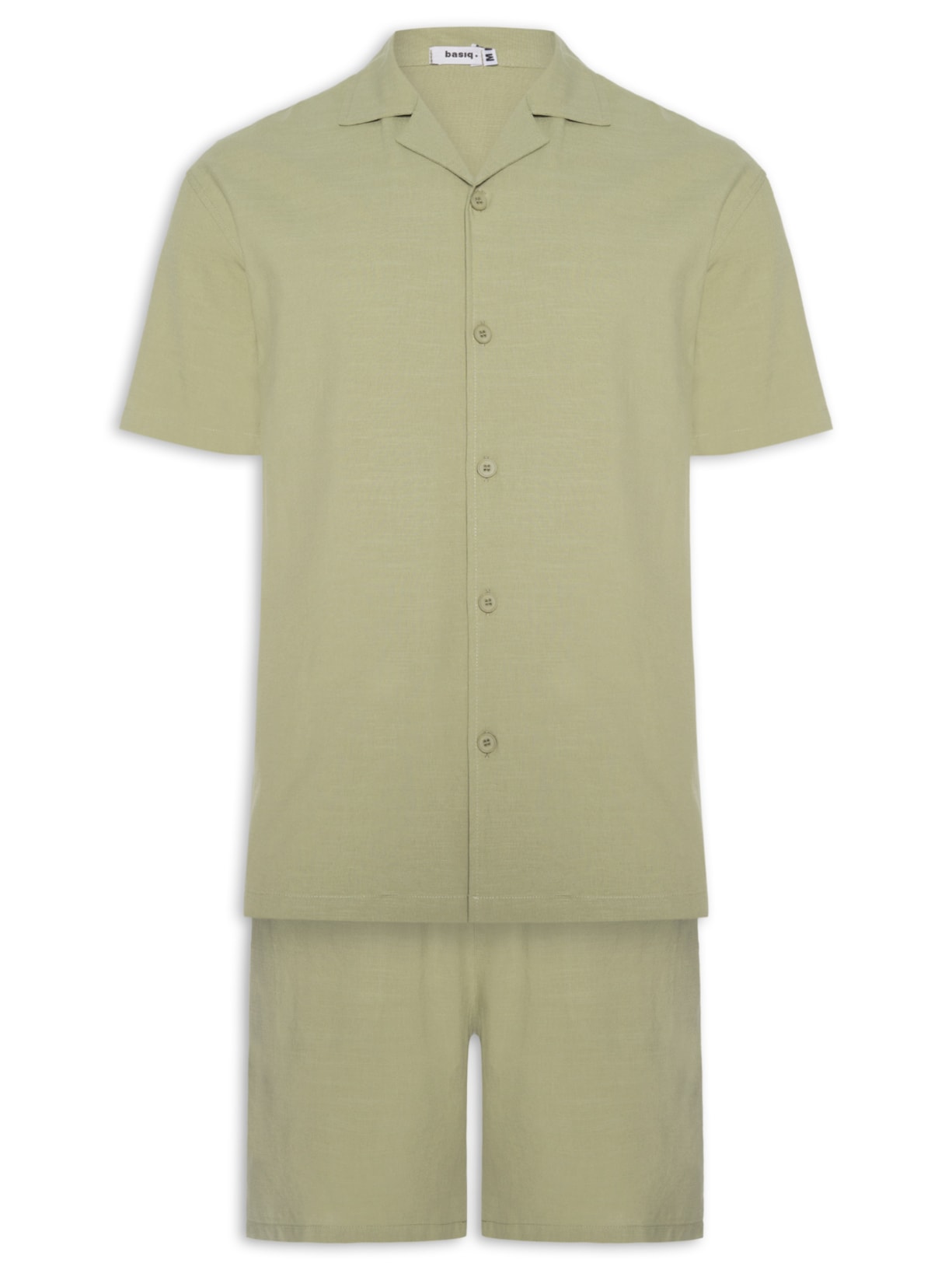 Conjunto Masculino Camisa Com Shorts Verde Basiq Men