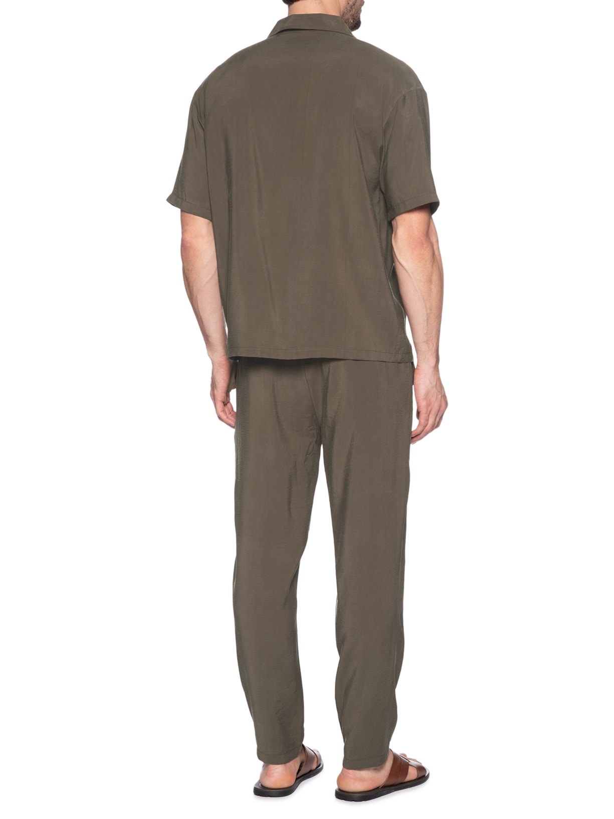 Conjunto Masculino Camisa E Calça Comfy Marrom '2 Essential