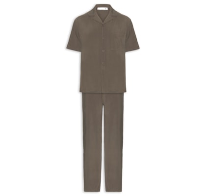 Conjunto Masculino Camisa E Calça Comfy - Marrom