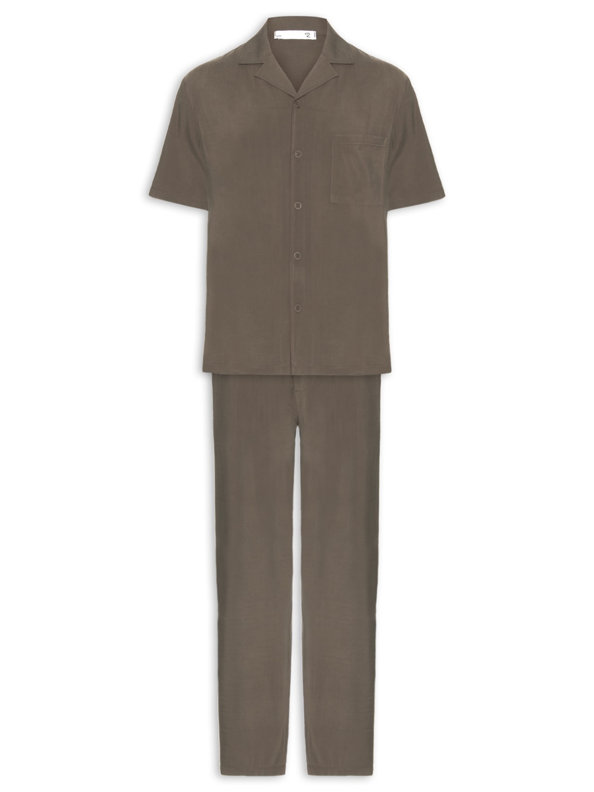 Conjunto Masculino Camisa E Calça Comfy - Marrom